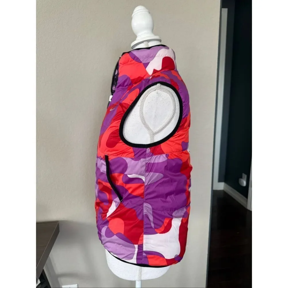 NEW Nike Girls Large Reversible Purple Polka Dot Orange Puffer Vest